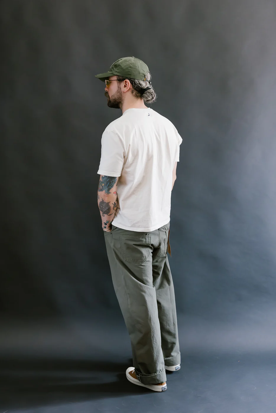 200-8GG - 8oz "Green Betacham" Selvedge Chambray Pants - Wide Straight - Image 9