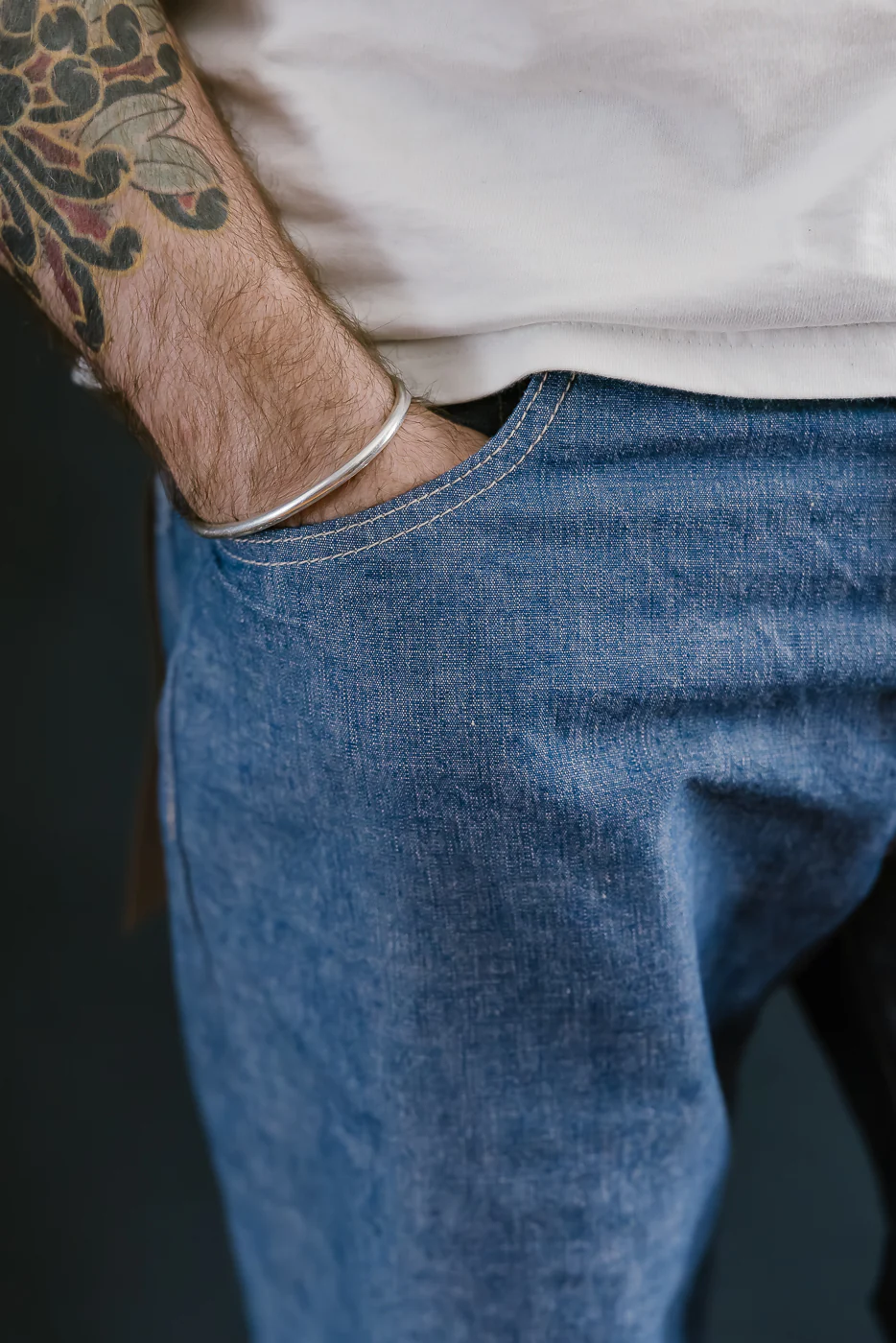 200-HCSV - 8oz "Selvedge Chambray" Denim - Wide Straight - Image 16