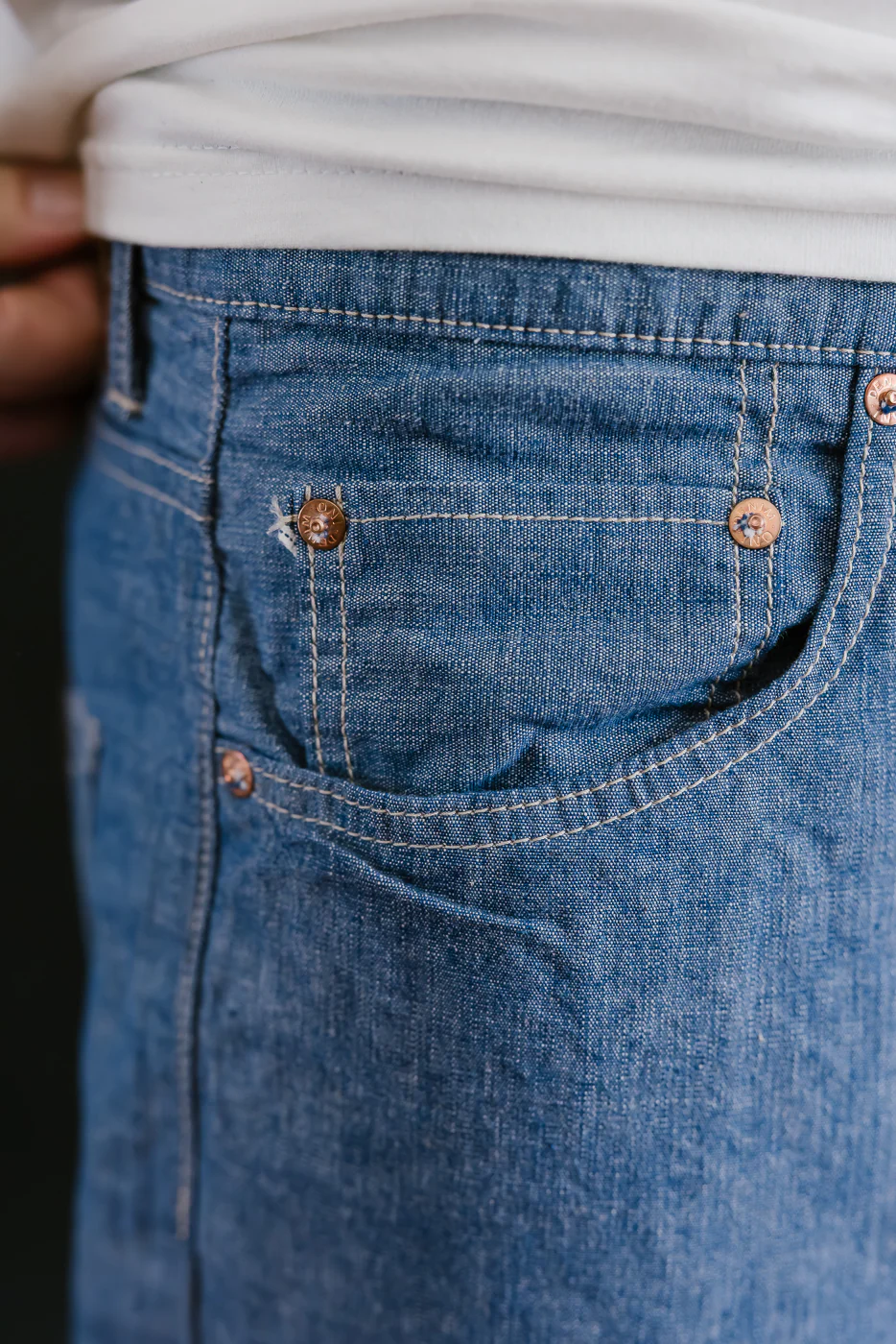 200-HCSV - 8oz "Selvedge Chambray" Denim - Wide Straight - Image 20