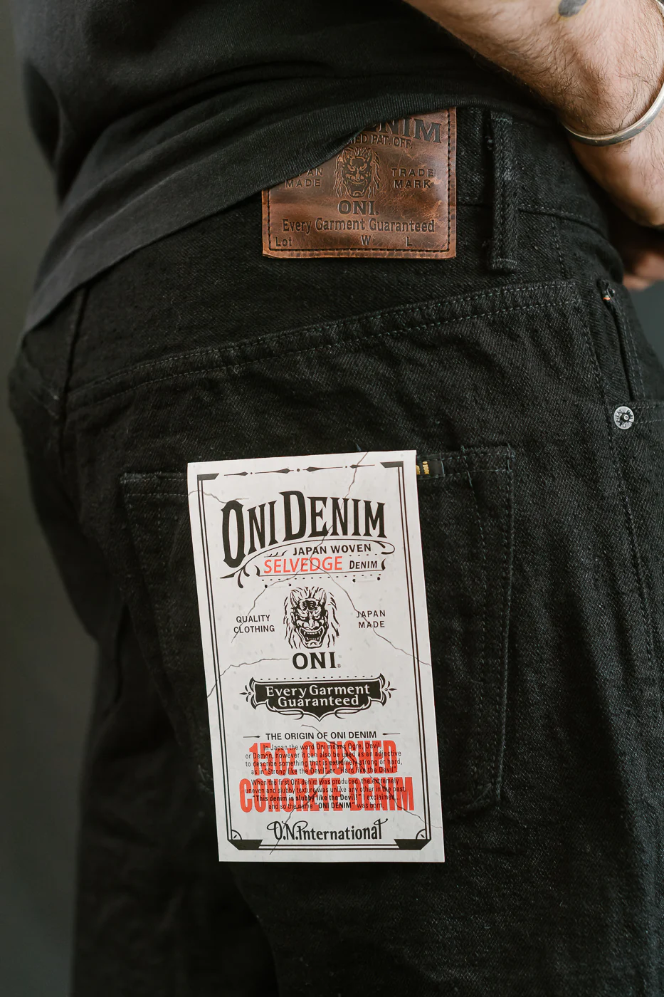 200CCD-BKBK - 15oz "Crushed Concrete Black x Black" Selvedge Denim - Wide Straight - Image 19
