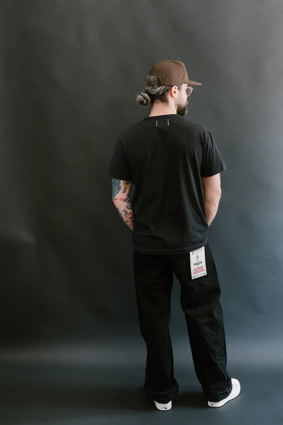 200CCD-BKBK - 15oz "Crushed Concrete Black x Black" Selvedge Denim - Wide Straight - Image 9