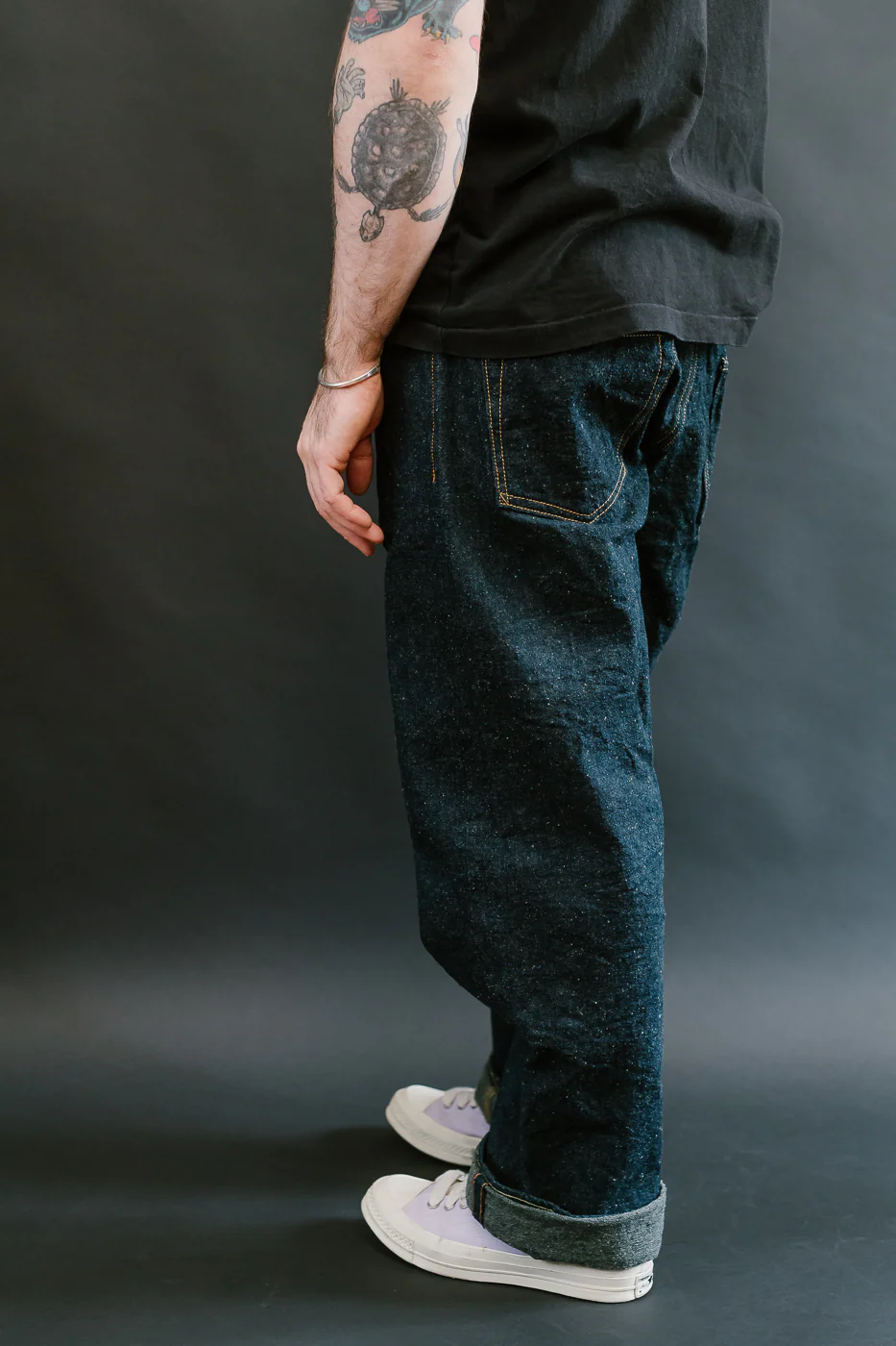 200CCD-GOLV - 15oz "Concrete Denim Grey Olive" Selvedge Denim - Wide Straight - Image 12