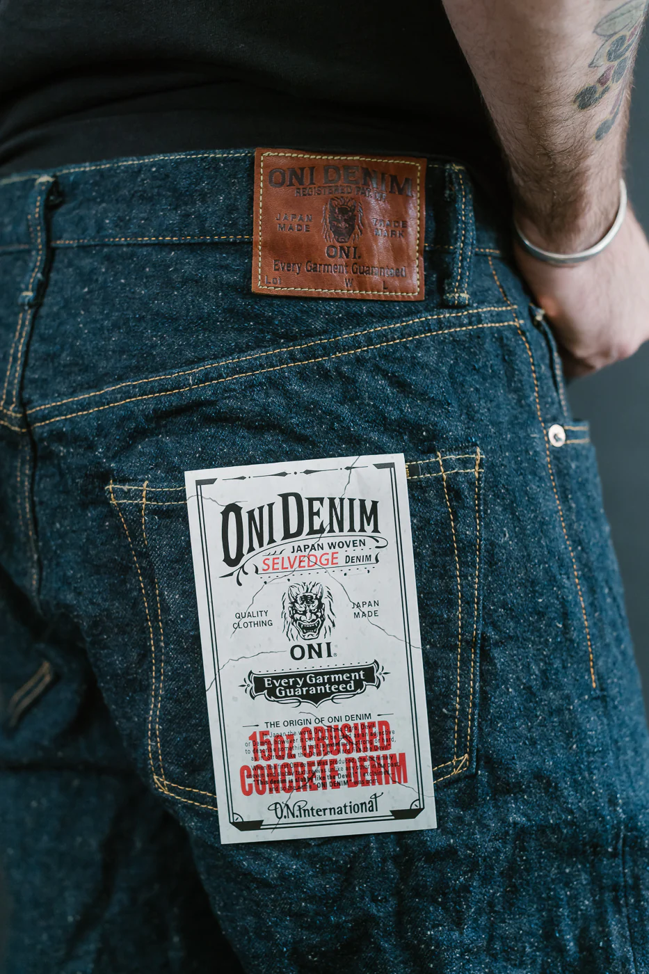 200CCD-GOLV - 15oz "Concrete Denim Grey Olive" Selvedge Denim - Wide Straight - Image 18