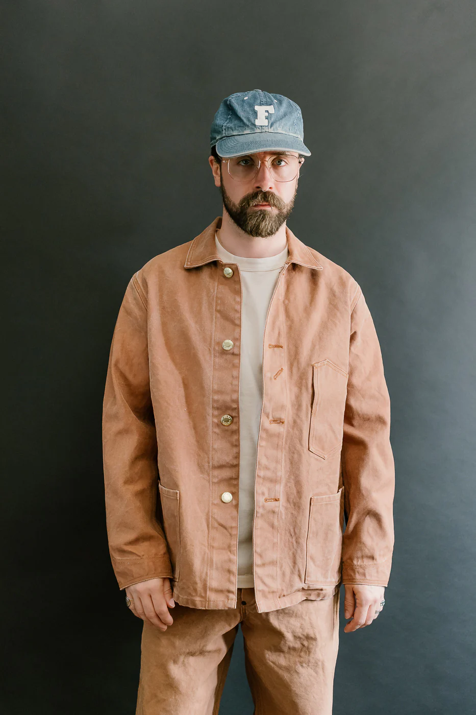 2015-12 - Early 1900s Persimmon Tannin Dye Heavy Duck Chore Jacket - Brown - Image 11