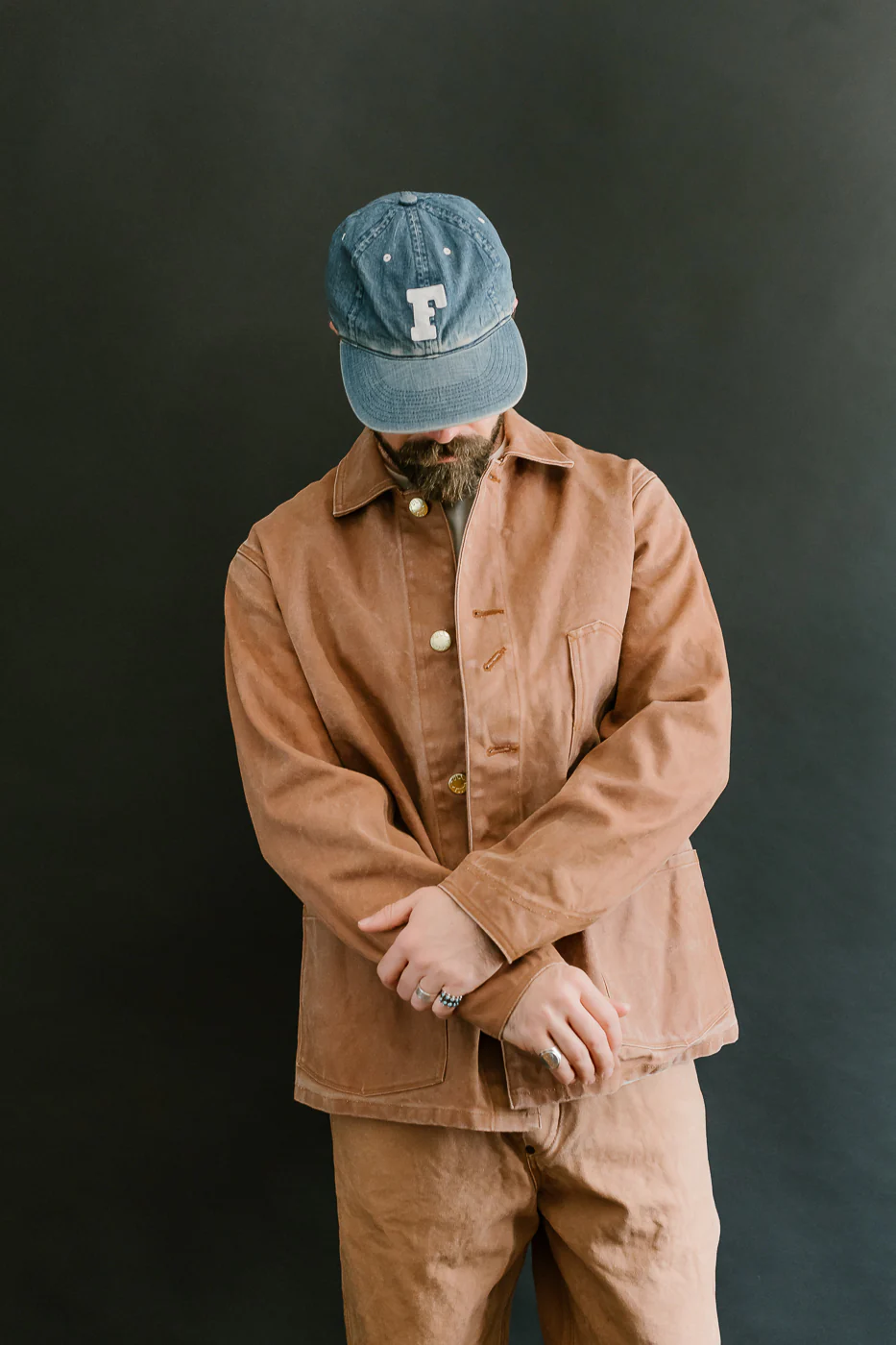 2015-12 - Early 1900s Persimmon Tannin Dye Heavy Duck Chore Jacket - Brown - Image 12