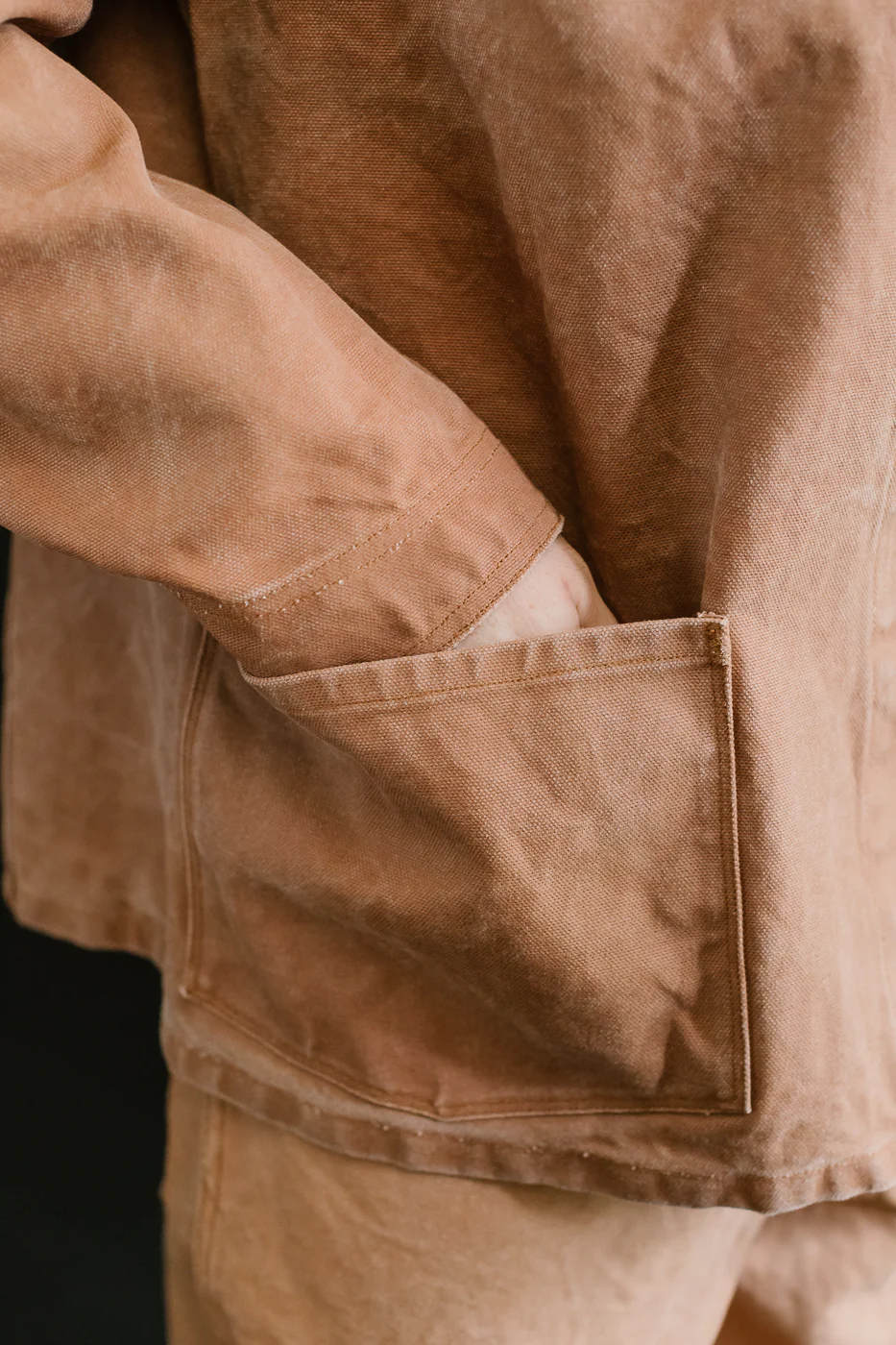 2015-12 - Early 1900s Persimmon Tannin Dye Heavy Duck Chore Jacket - Brown - Image 17
