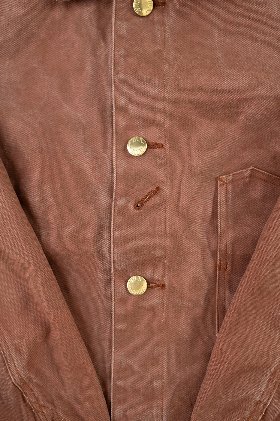2015-12 - Early 1900s Persimmon Tannin Dye Heavy Duck Chore Jacket - Brown - Image 3