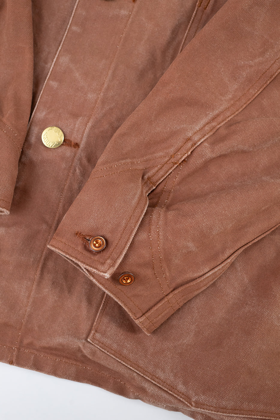 2015-12 - Early 1900s Persimmon Tannin Dye Heavy Duck Chore Jacket - Brown - Image 4