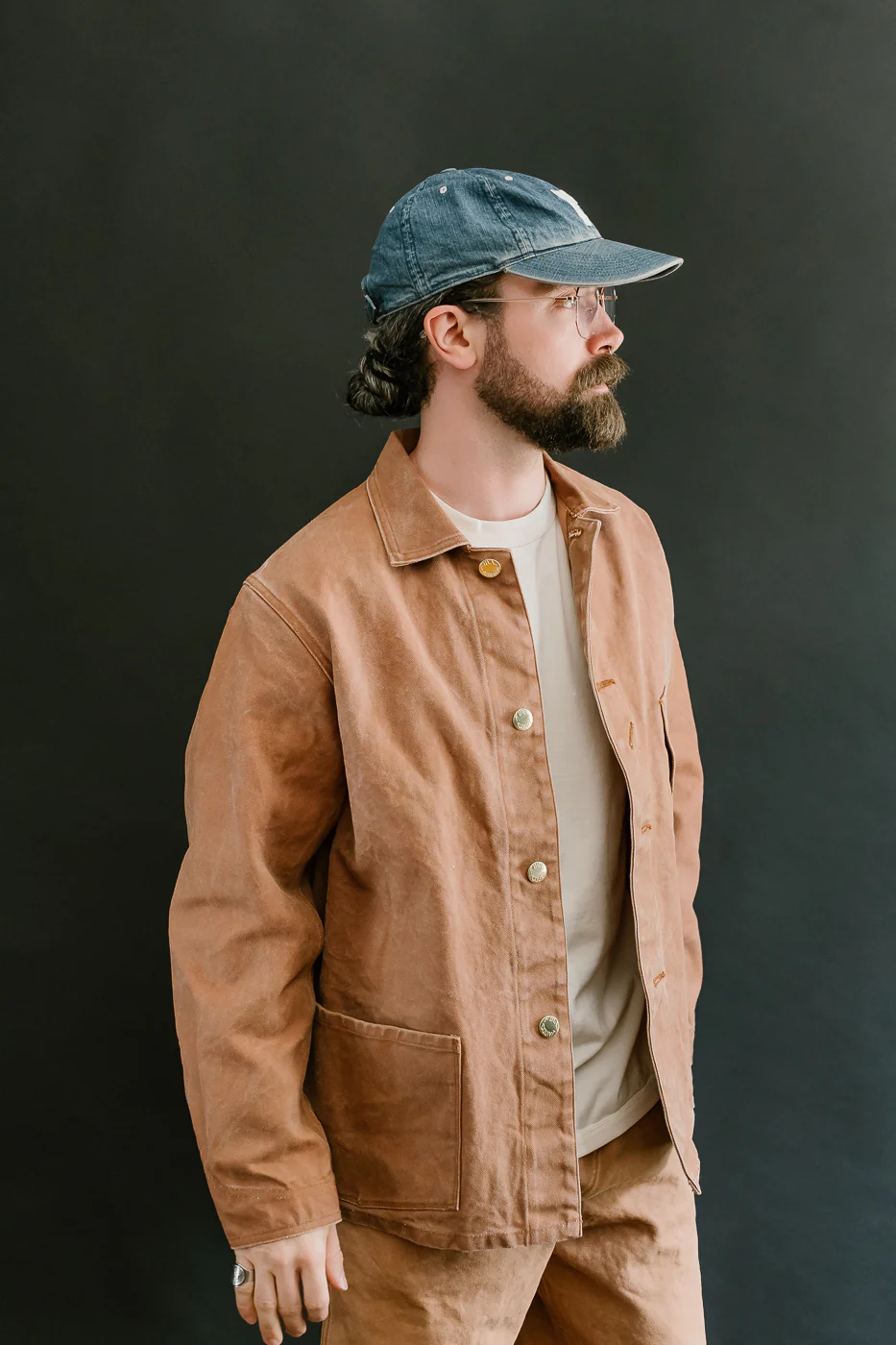 2015-12 - Early 1900s Persimmon Tannin Dye Heavy Duck Chore Jacket - Brown - Image 7