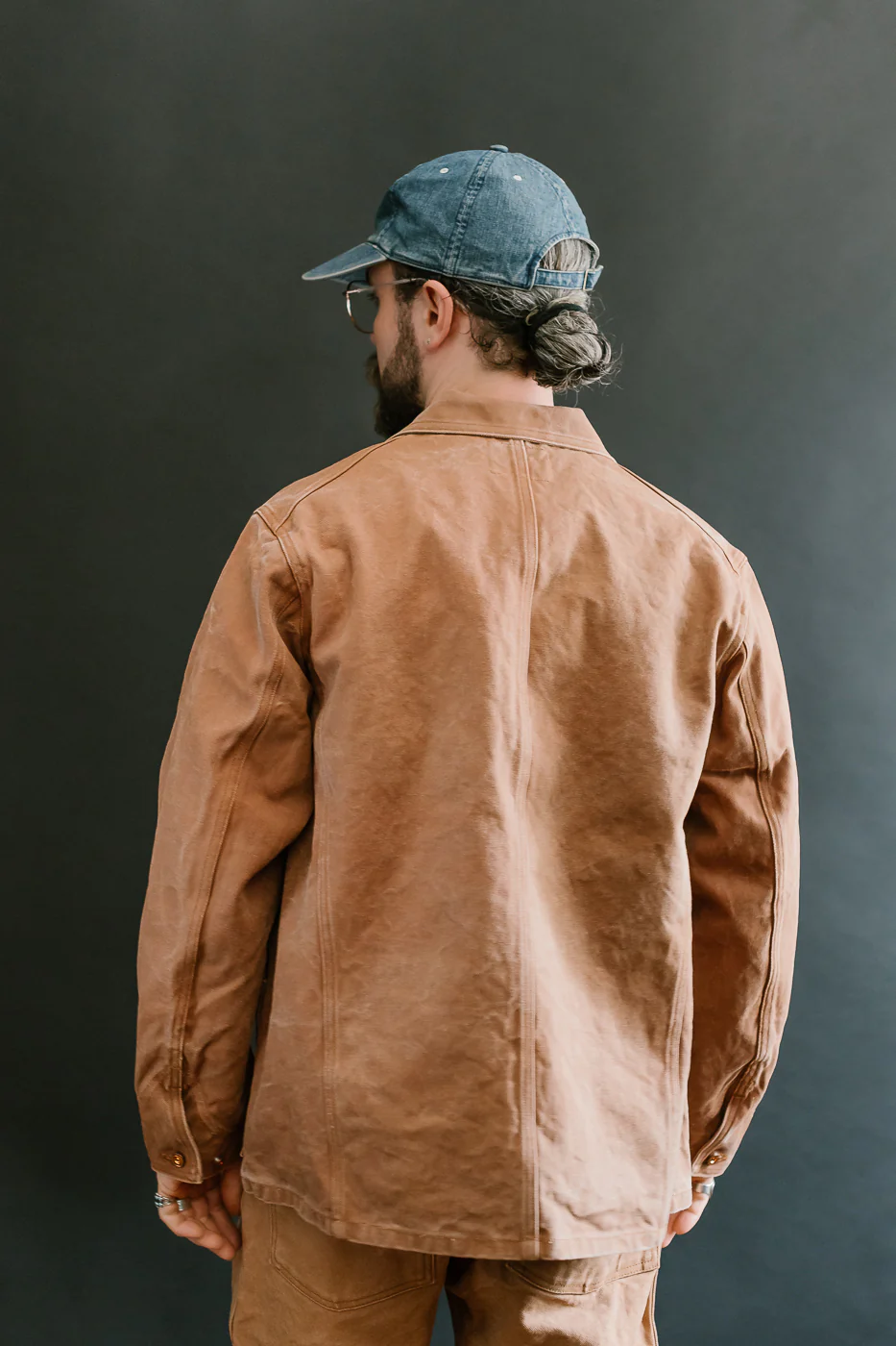2015-12 - Early 1900s Persimmon Tannin Dye Heavy Duck Chore Jacket - Brown - Image 9
