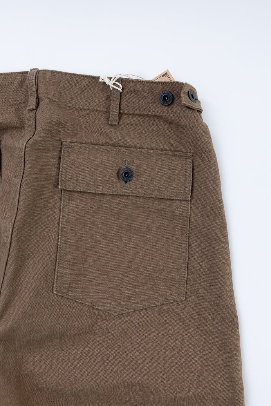 207-HOX-BRK - 13oz "Brown Khaki" Sulfur Dyed Heavy Oxford Baker Pants - Wide Straight - Image 2