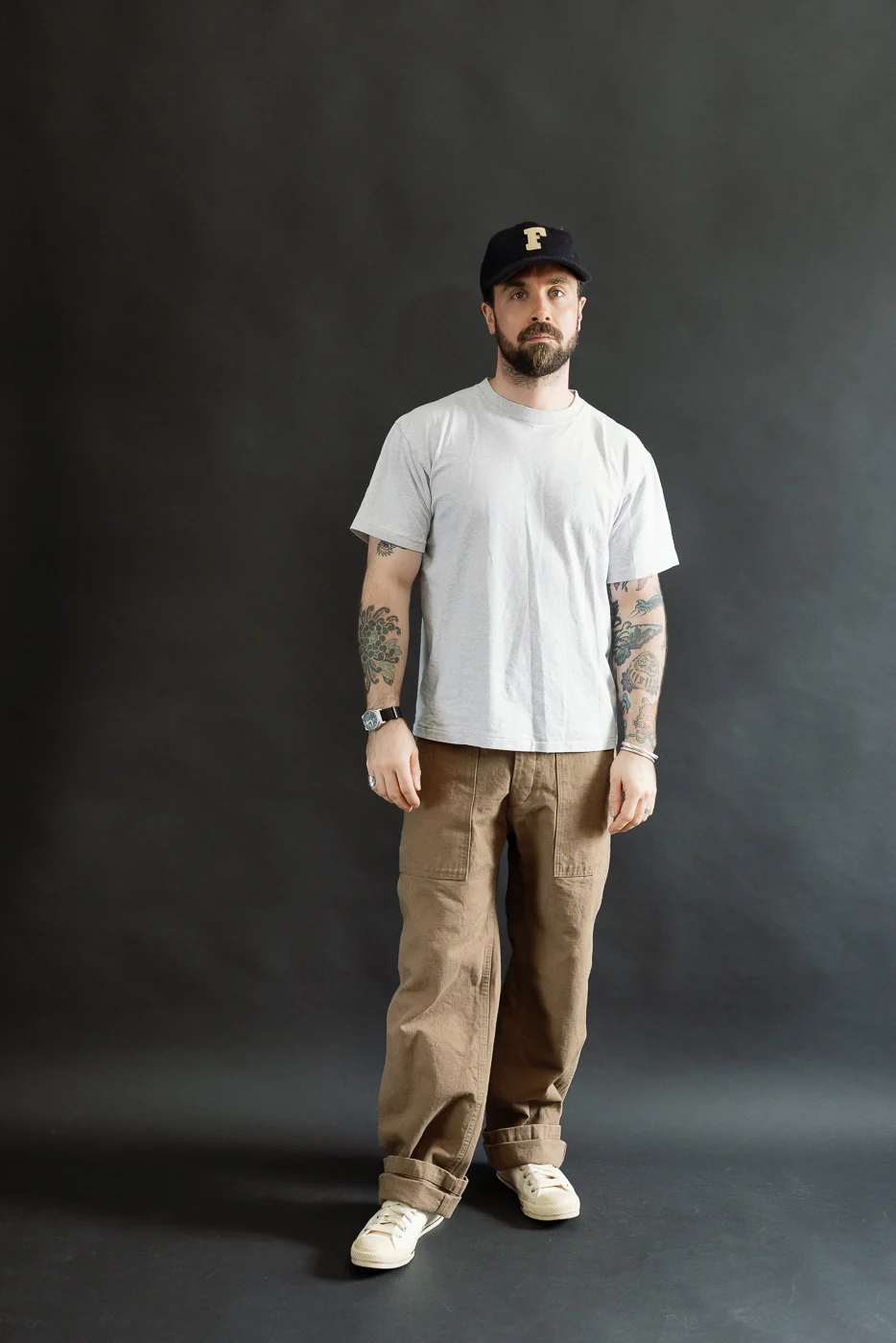 207-HOX-BRK - 13oz "Brown Khaki" Sulfur Dyed Heavy Oxford Baker Pants - Wide Straight - Image 7