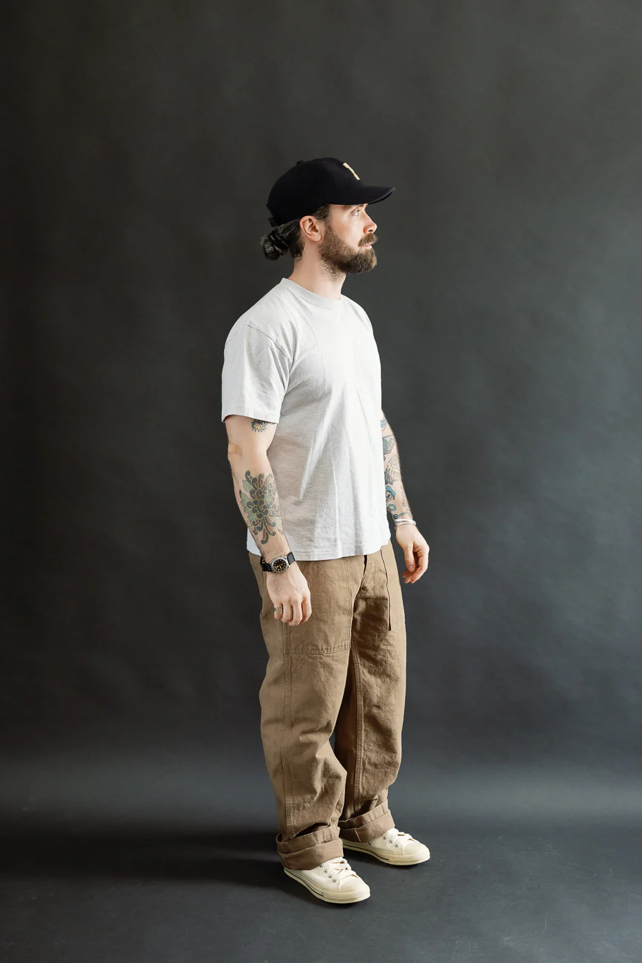 207-HOX-BRK - 13oz "Brown Khaki" Sulfur Dyed Heavy Oxford Baker Pants - Wide Straight - Image 8