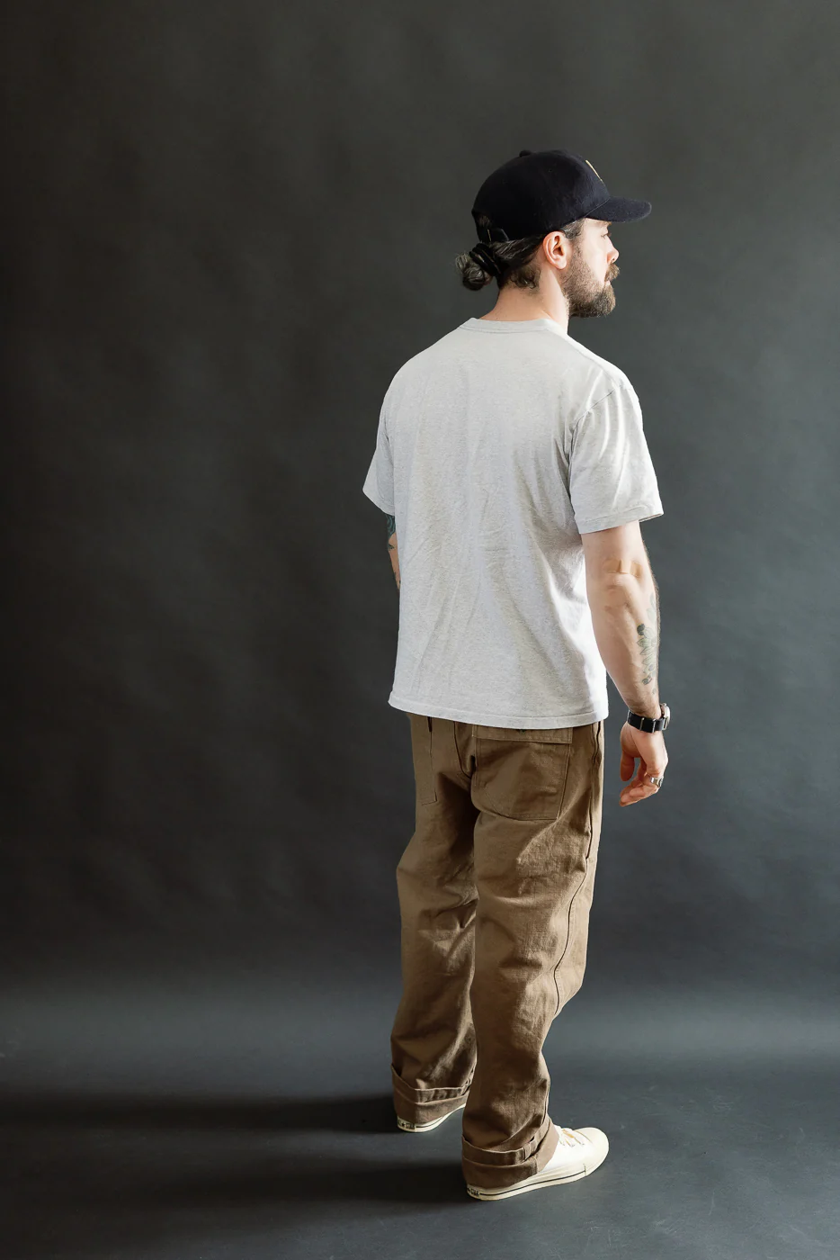 207-HOX-BRK - 13oz "Brown Khaki" Sulfur Dyed Heavy Oxford Baker Pants - Wide Straight - Image 9