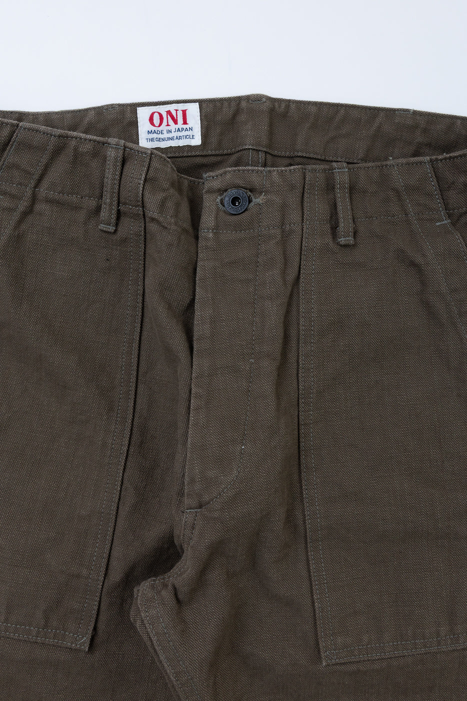 207-HOX-OLB - 13oz "Olive Khaki" Sulfur Dyed Heavy Oxford Baker Pants - Wide Straight - Image 3