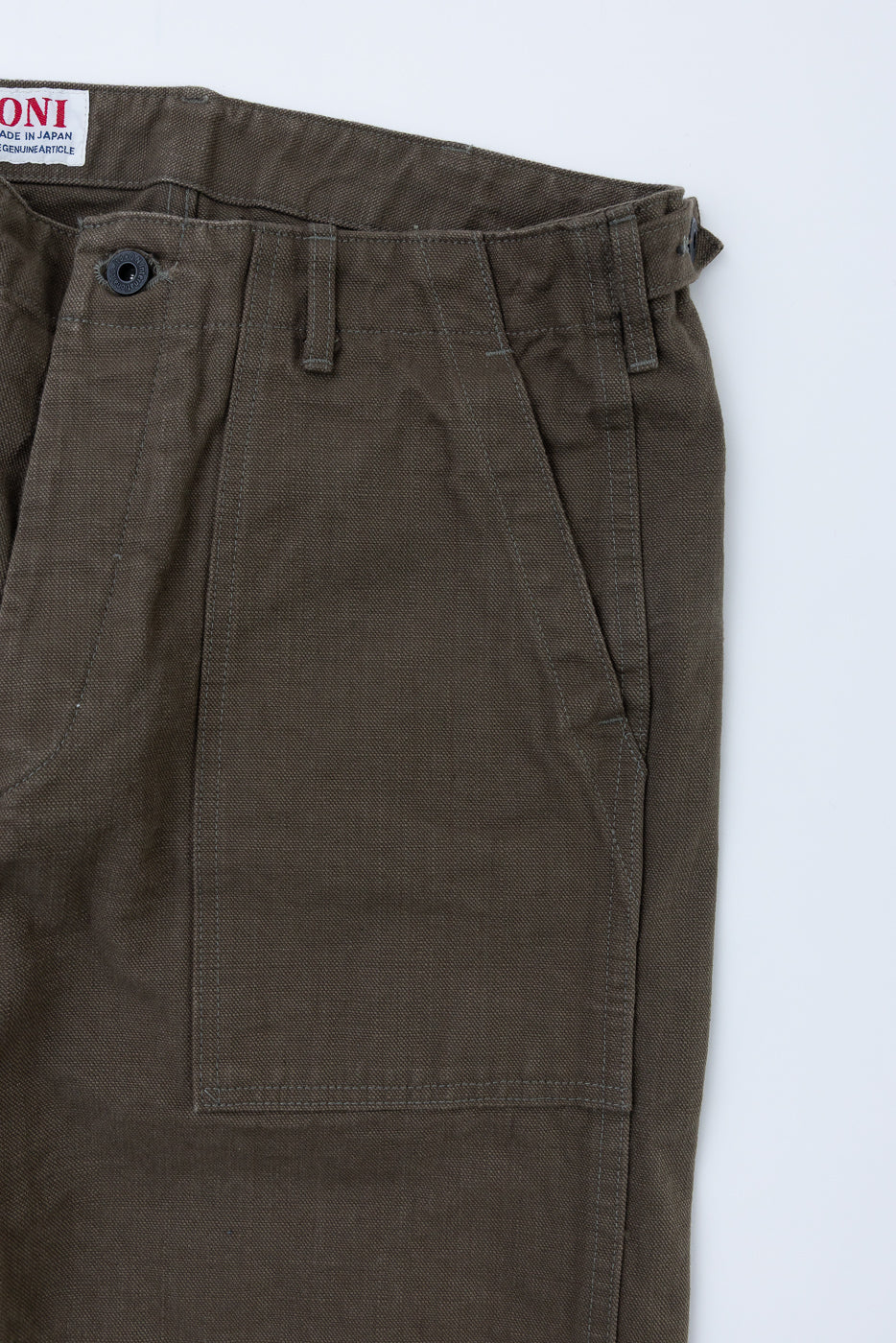 207-HOX-OLB - 13oz "Olive Khaki" Sulfur Dyed Heavy Oxford Baker Pants - Wide Straight - Image 4