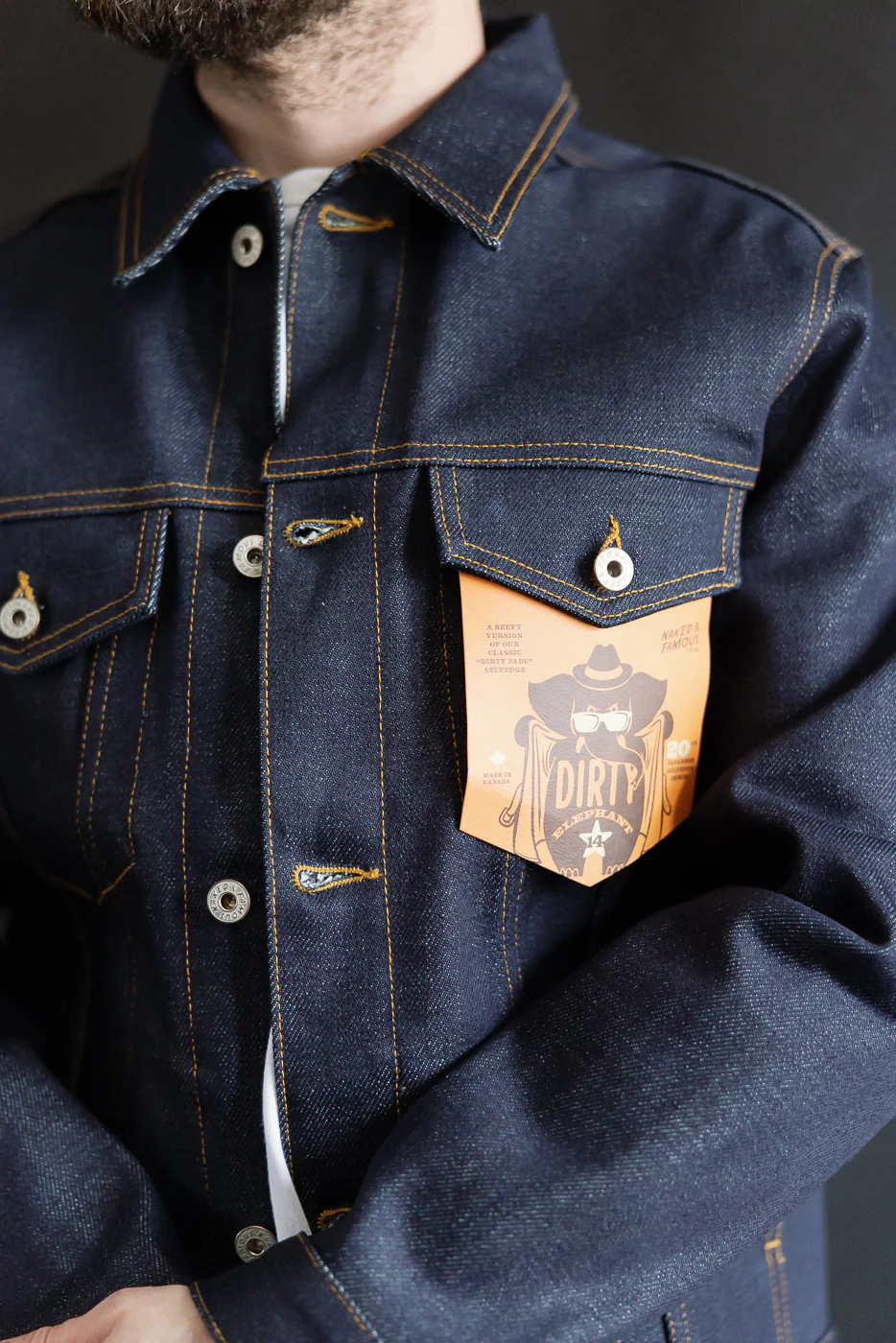 20oz - Dirty Elephant 14 Selvedge - Denim Jacket - Image 15