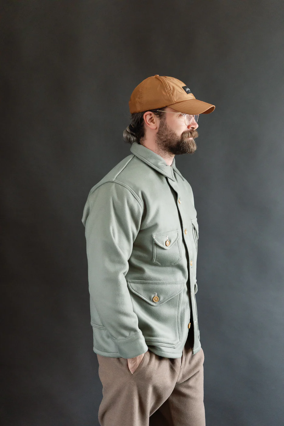 2106R-BMG - Cruzer 5-R Beaver Melton Jacket - Pale Green - Image 10
