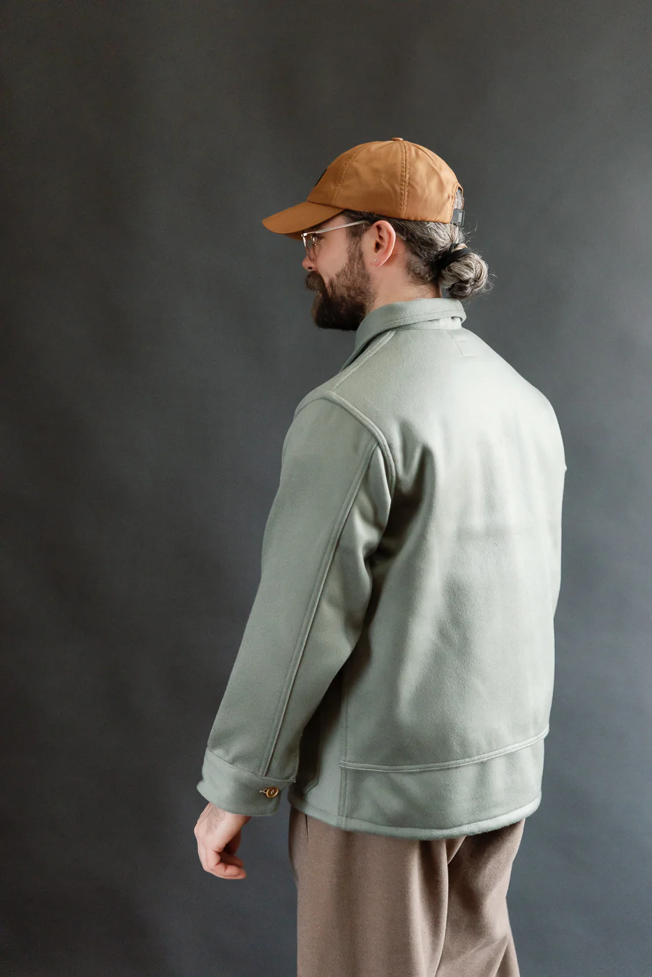 2106R-BMG - Cruzer 5-R Beaver Melton Jacket - Pale Green - Image 13