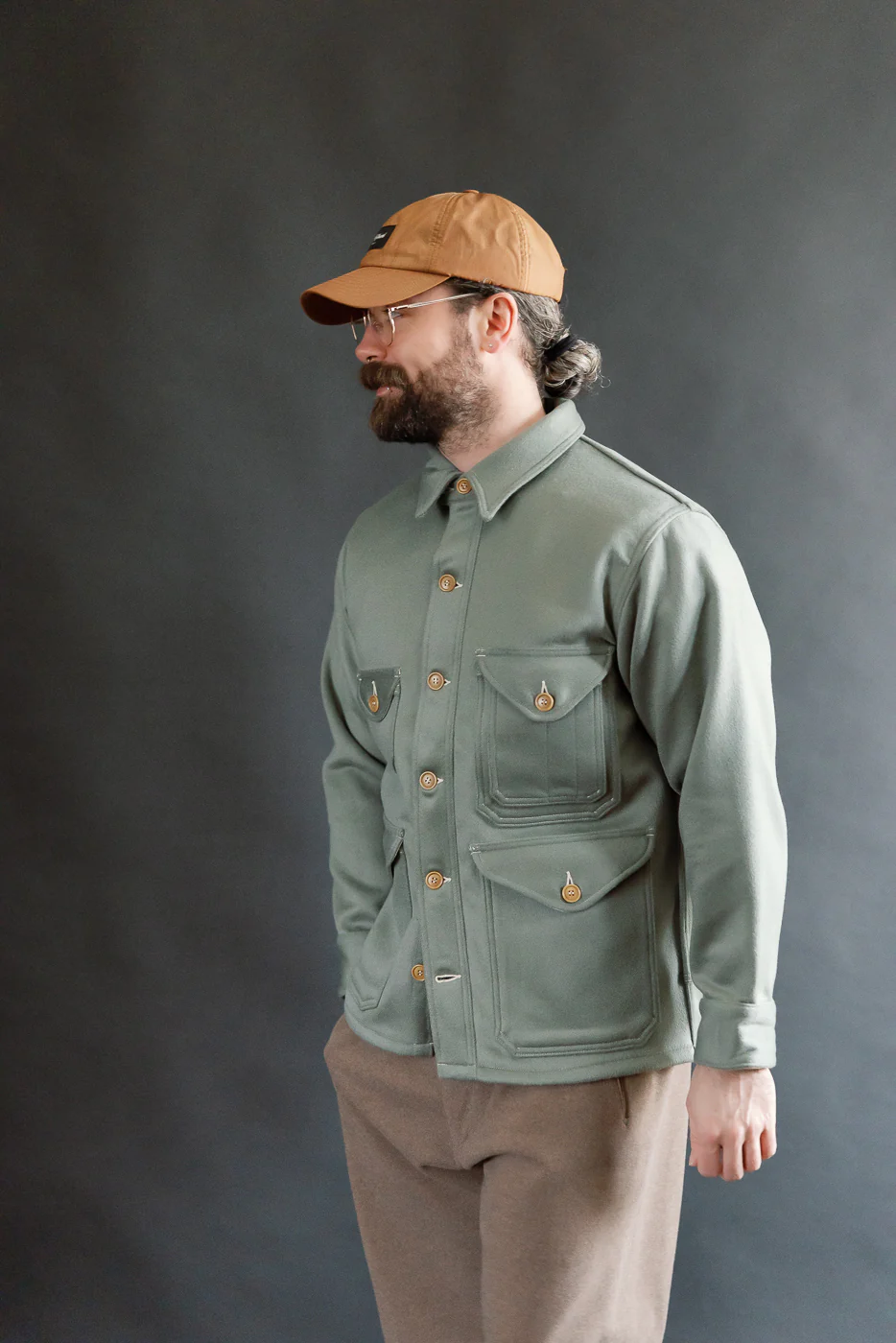 2106R-BMG - Cruzer 5-R Beaver Melton Jacket - Pale Green - Image 14
