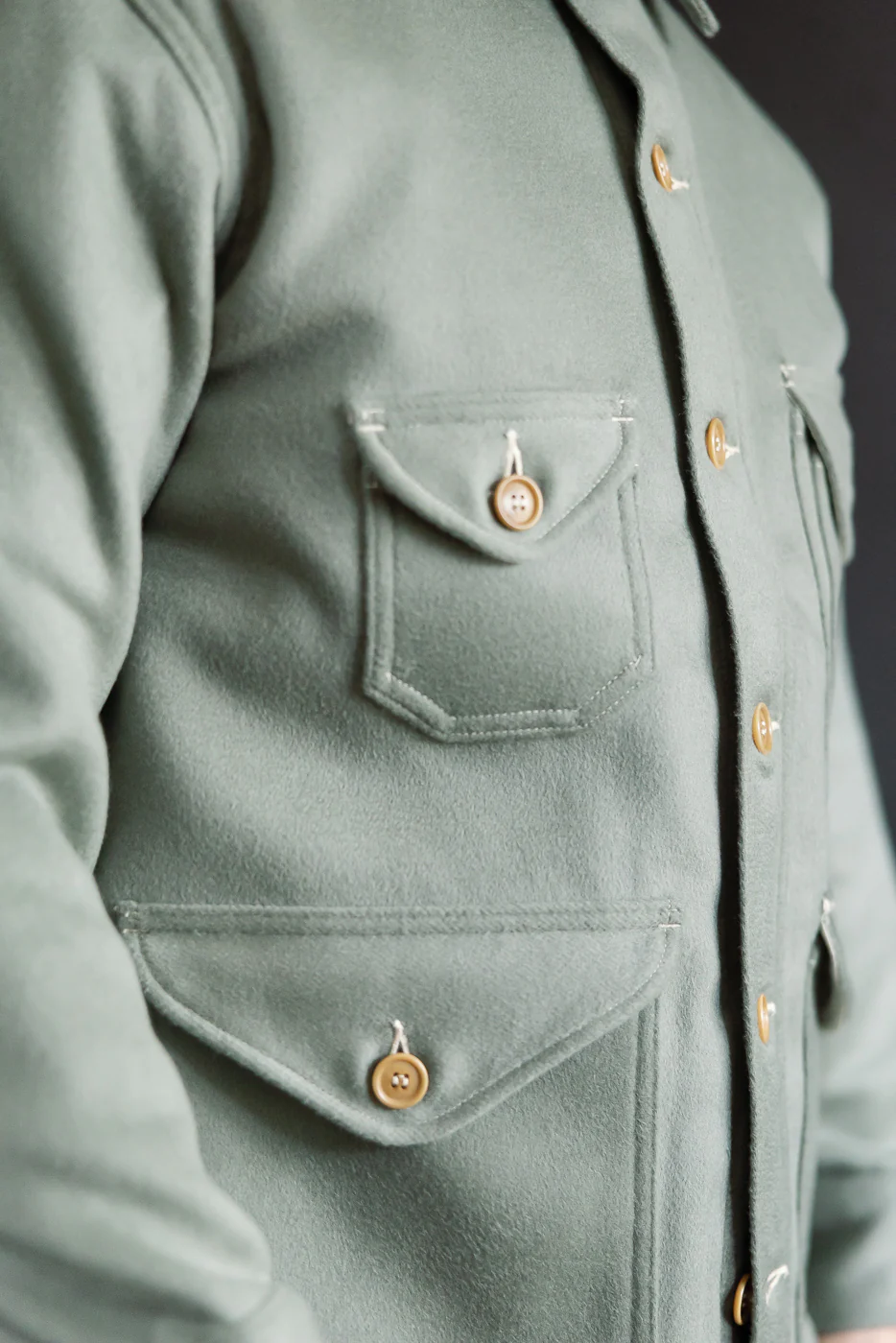2106R-BMG - Cruzer 5-R Beaver Melton Jacket - Pale Green - Image 21