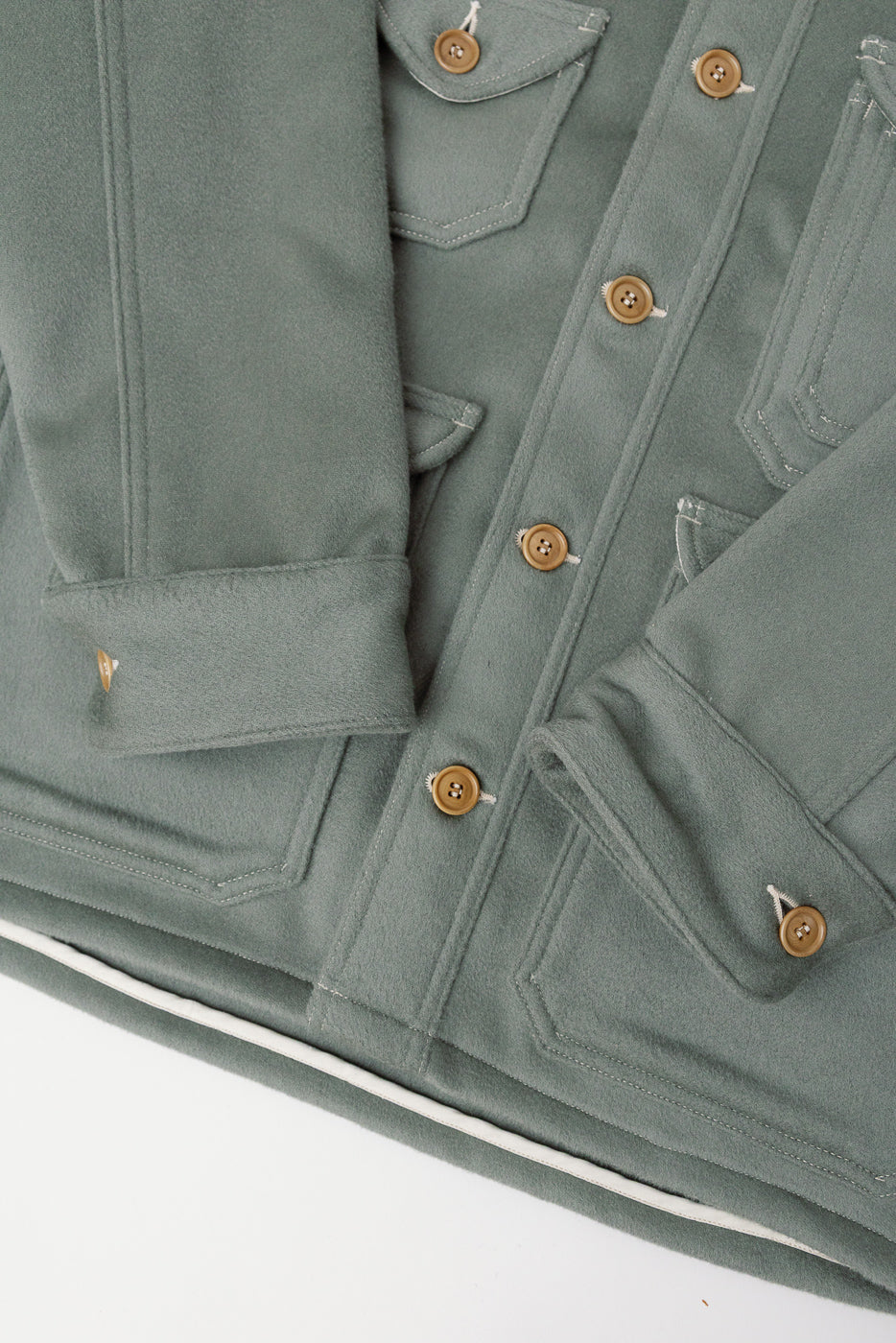 2106R-BMG - Cruzer 5-R Beaver Melton Jacket - Pale Green - Image 4