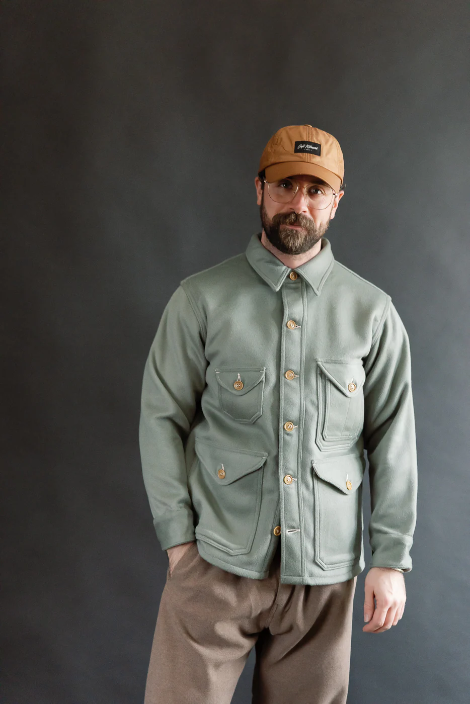 2106R-BMG - Cruzer 5-R Beaver Melton Jacket - Pale Green - Image 9