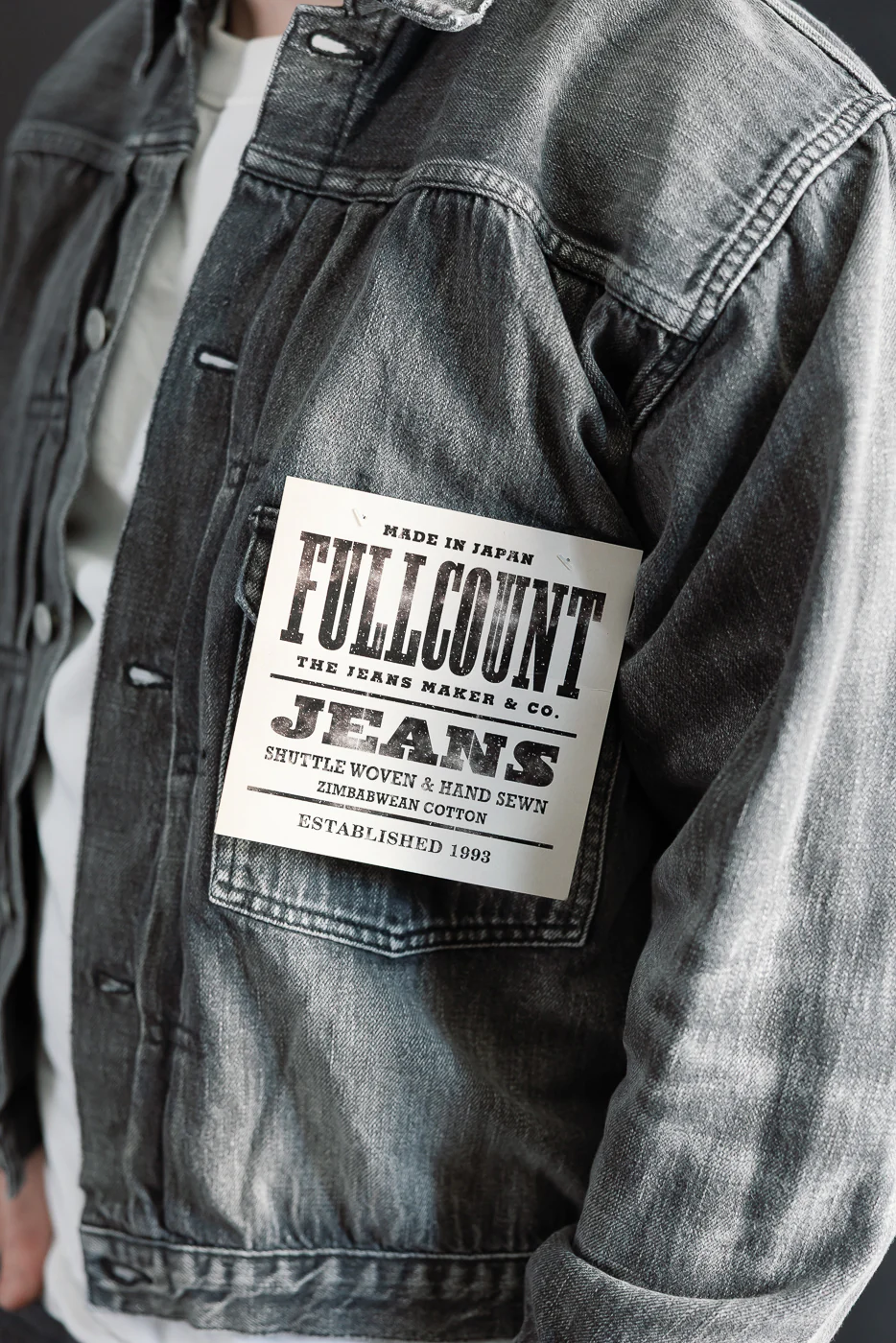 2107BKSSHW - 11.5oz "Super Smooth" Black Selvedge Denim Dartford Jacket - Type I - Image 17