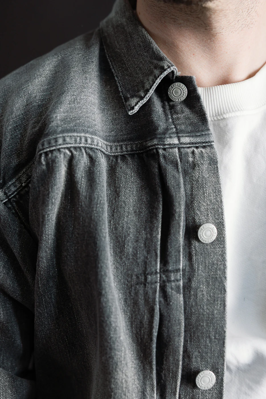 2107BKSSHW - 11.5oz "Super Smooth" Black Selvedge Denim Dartford Jacket - Type I - Image 22