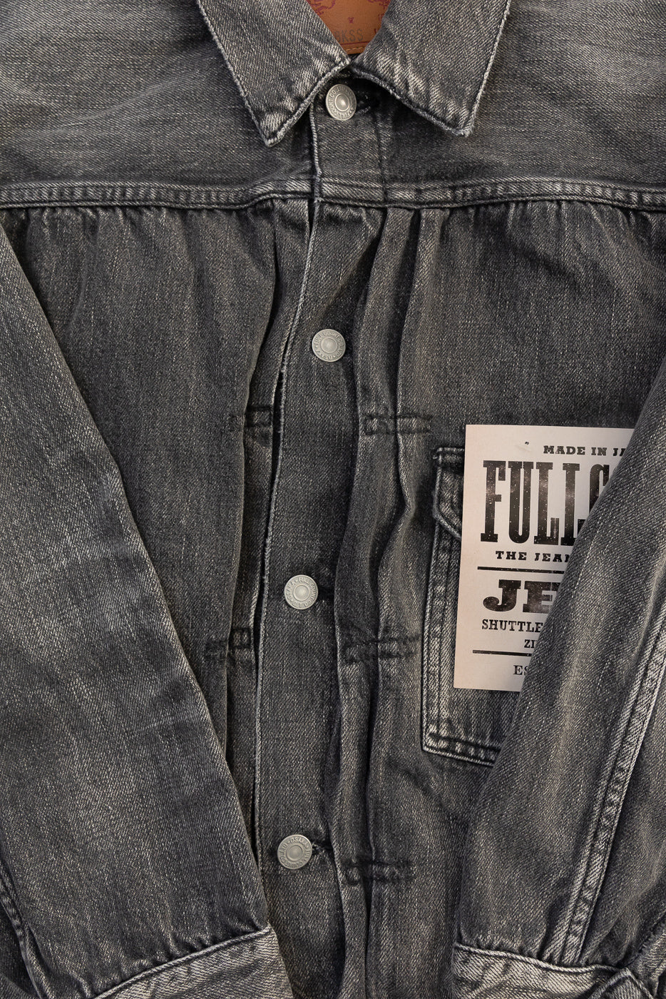 2107BKSSHW - 11.5oz "Super Smooth" Black Selvedge Denim Dartford Jacket - Type I - Image 3