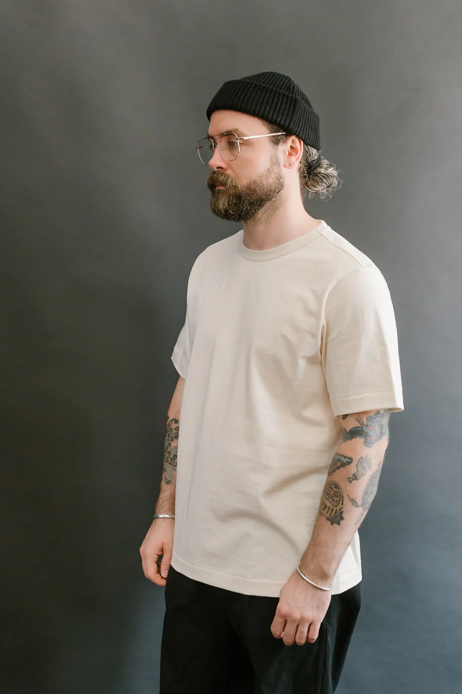 214.02 - 7.2oz Loopwheeled Relax Fit Midweight T-Shirt - Nature - Image 9