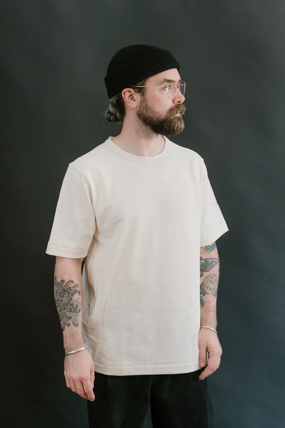 214PK.02 - 7.2oz Loopwheeled Relax Fit Pikée T-Shirt - Nature - Image 13