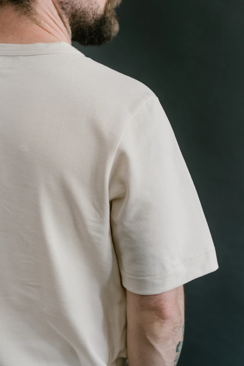 214PK.02 - 7.2oz Loopwheeled Relax Fit Pikée T-Shirt - Nature - Image 17