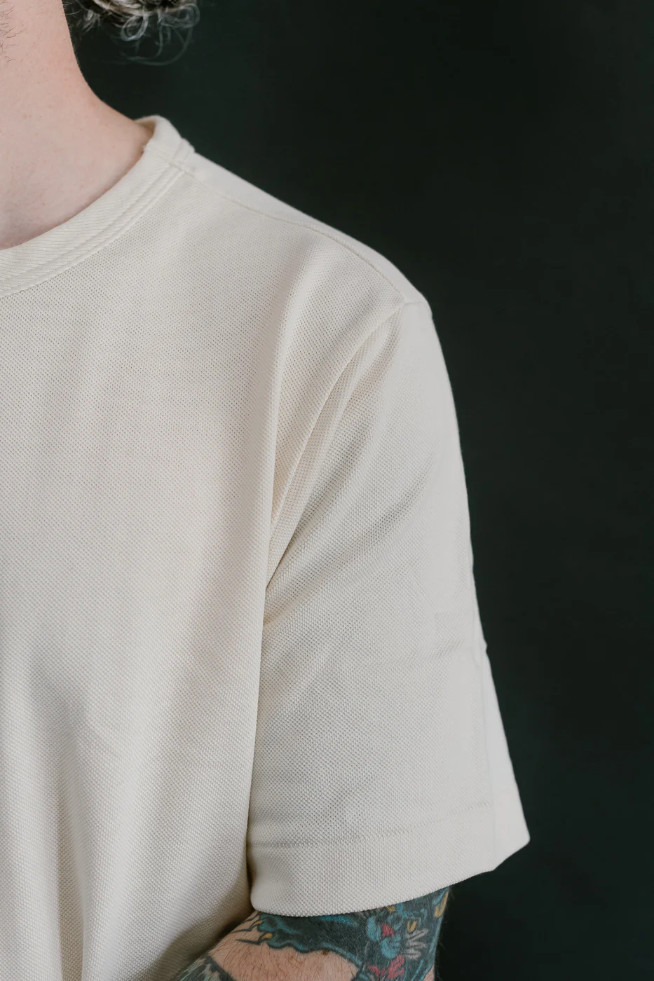 214PK.02 - 7.2oz Loopwheeled Relax Fit Pikée T-Shirt - Nature - Image 18