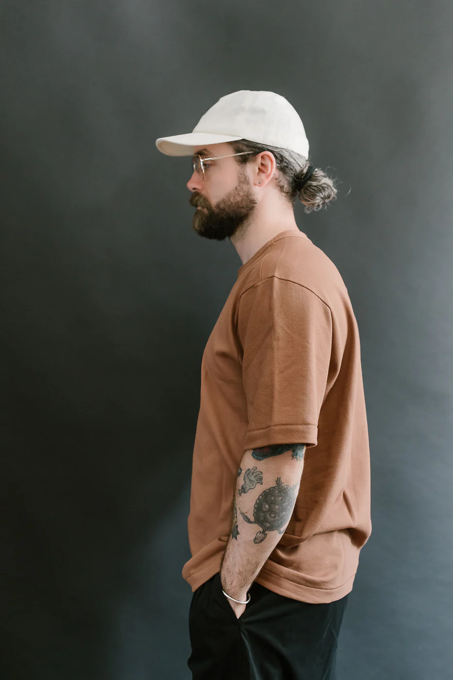 214PK.12 - 7.2oz Loopwheeled Relax Fit Pikée T-Shirt - Nut - Image 12