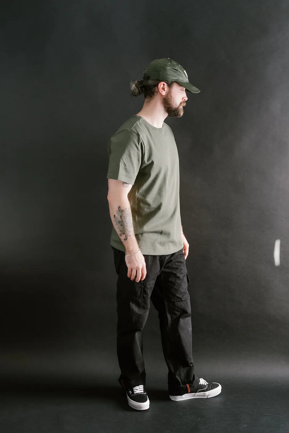 215.40 - 7.2oz Loopwheeled T-Shirt Classic Fit - Army - Image 7