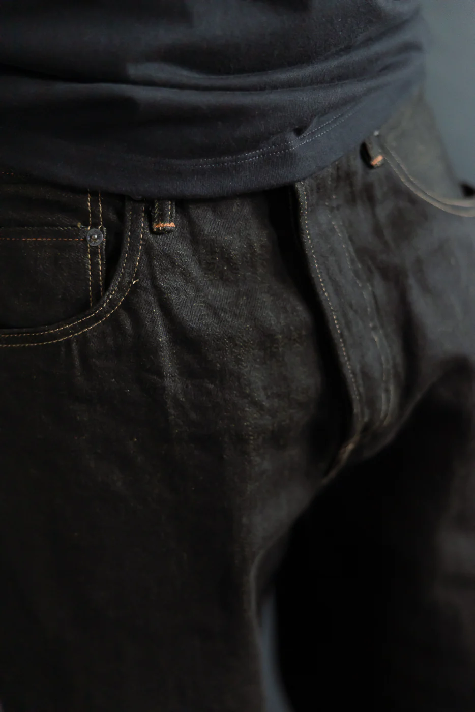222-BKOL - 12.5oz "Black x Olive" Selvedge Denim - Super Wide Straight - Image 15
