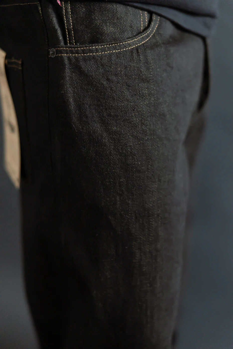 222-BKOL - 12.5oz "Black x Olive" Selvedge Denim - Super Wide Straight - Image 18