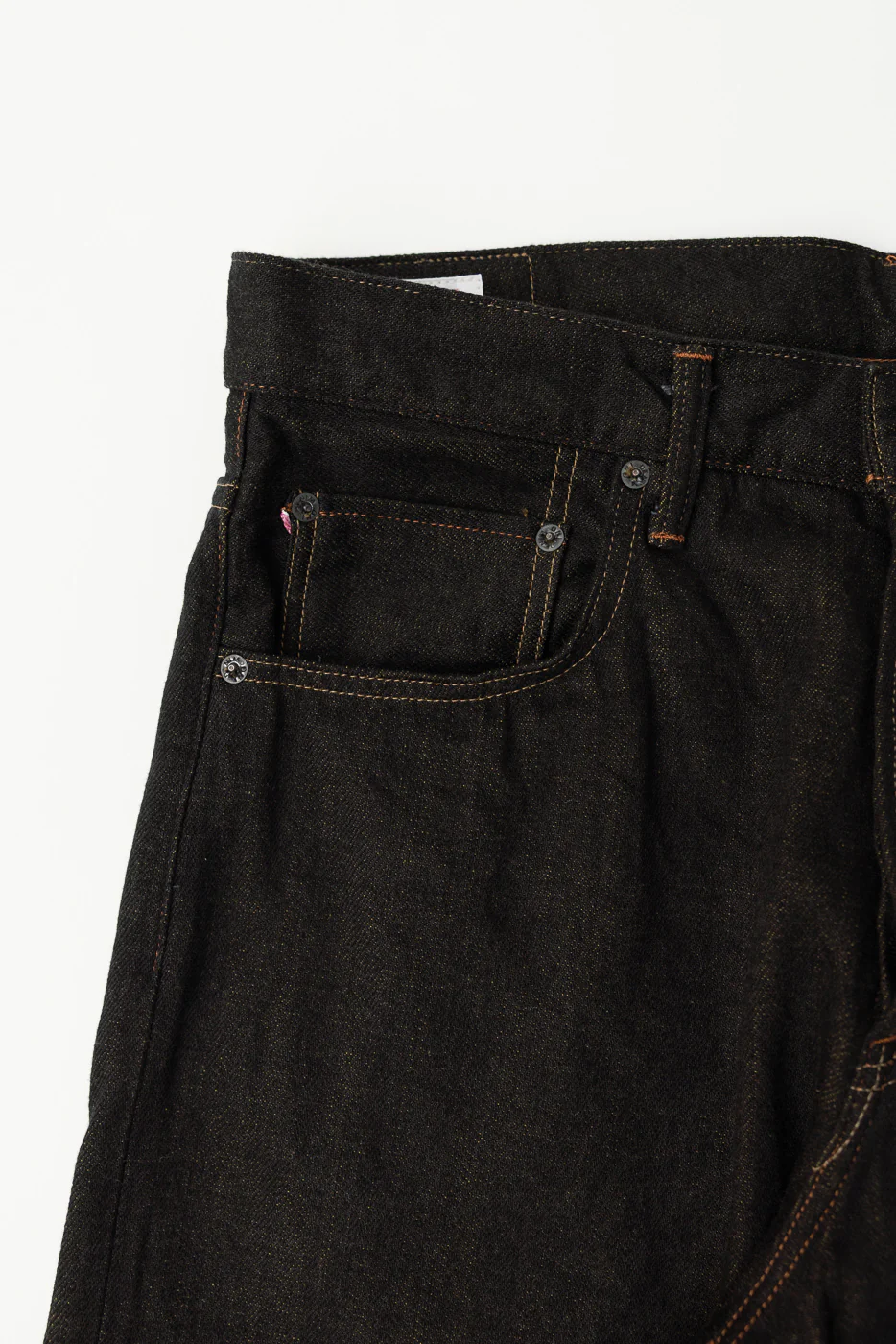 222-BKOL - 12.5oz "Black x Olive" Selvedge Denim - Super Wide Straight - Image 4