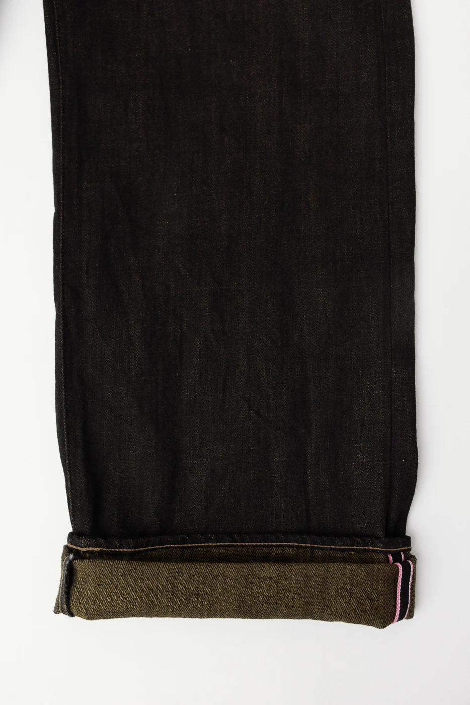 222-BKOL - 12.5oz "Black x Olive" Selvedge Denim - Super Wide Straight - Image 5