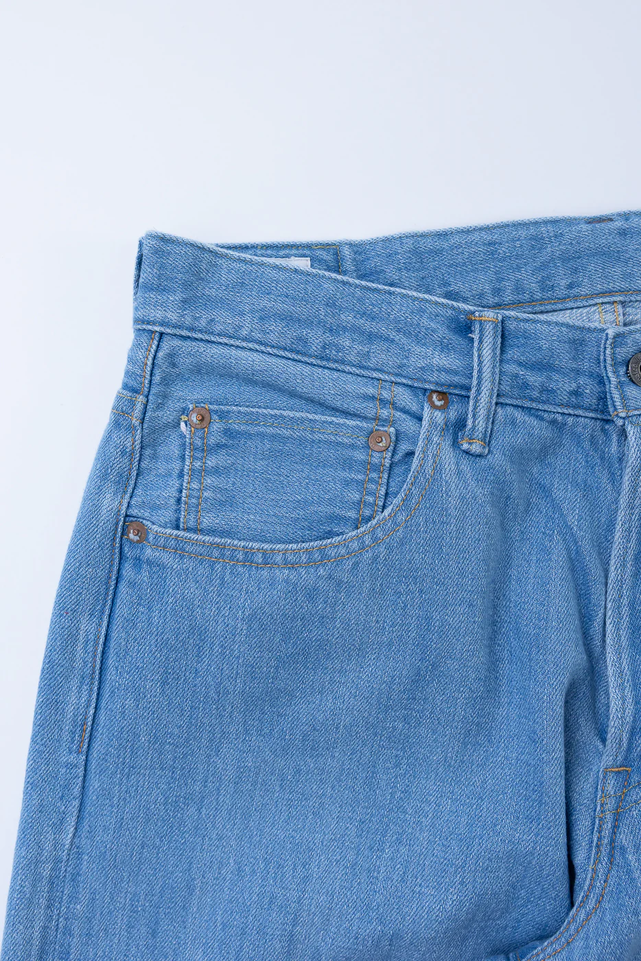 222-Kiraku-BB - 12oz "Bio Bleach" Washed Selvedge Denim - Super Wide Straight - Image 4