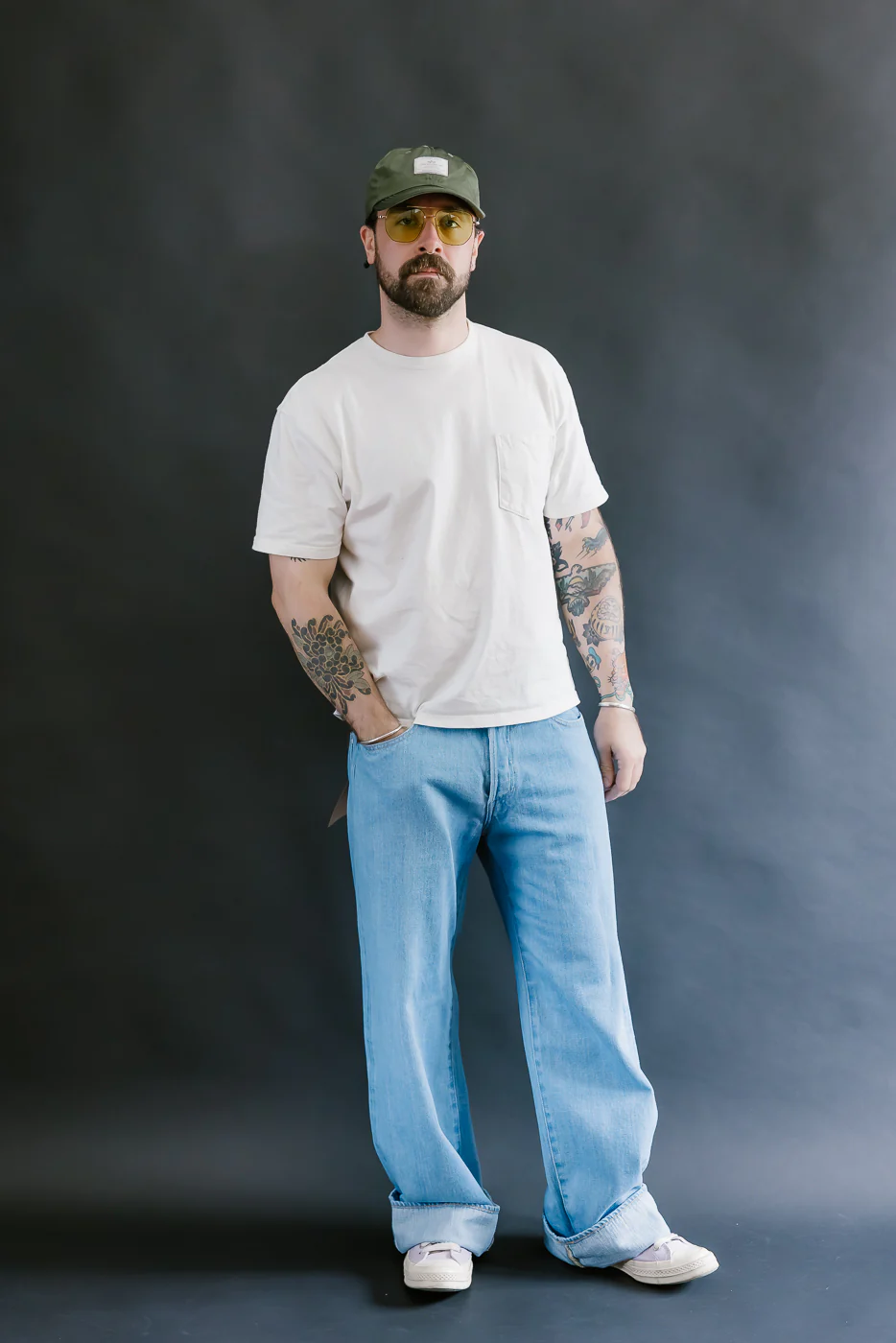 222-Kiraku-BB - 12oz "Bio Bleach" Washed Selvedge Denim - Super Wide Straight - Image 7