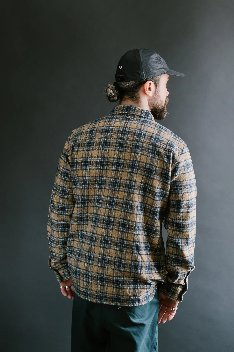 2229-BE - Woven Tweed Check Double Pocket Shirt - Beige - Image 13
