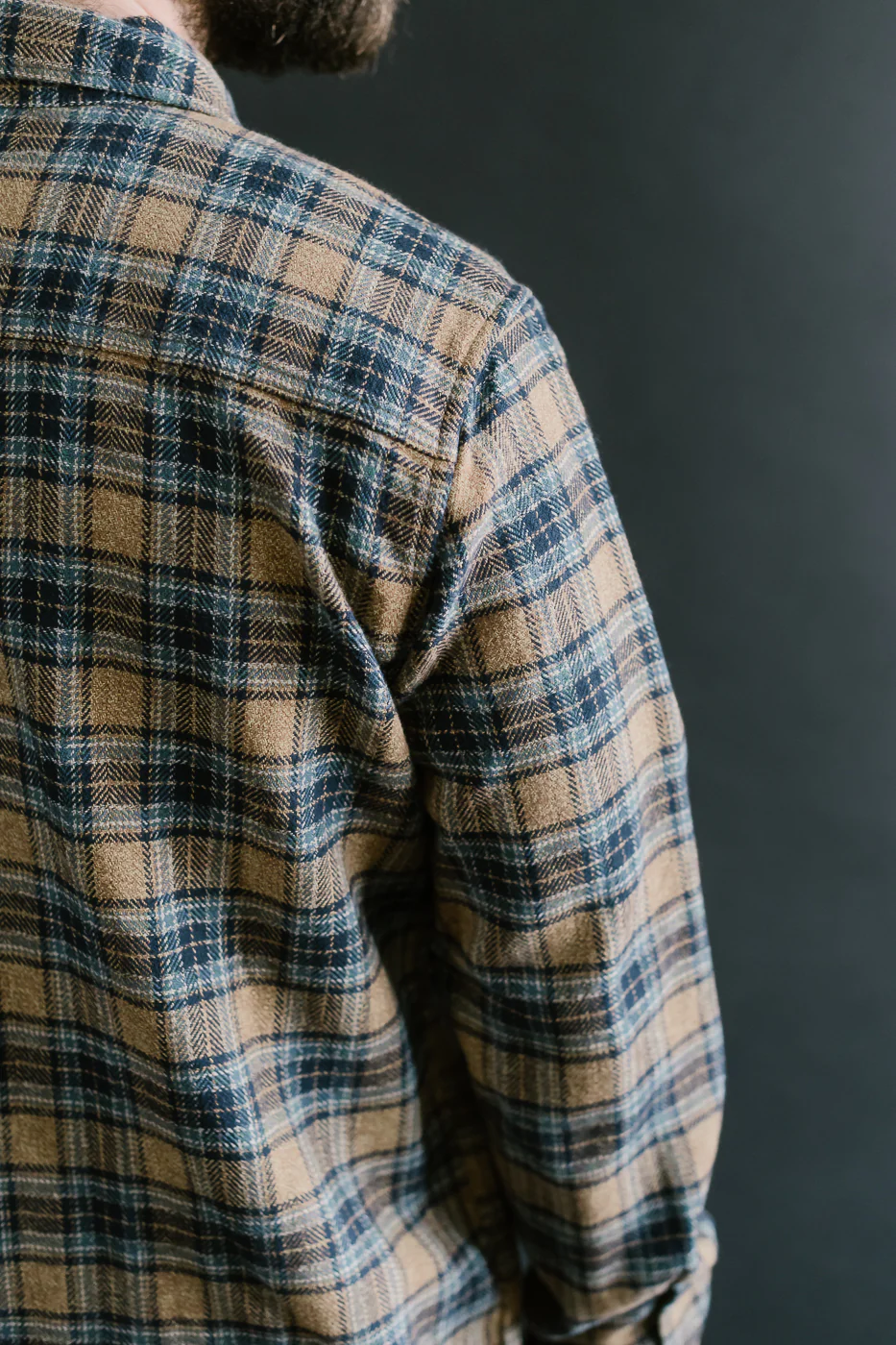 2229-BE - Woven Tweed Check Double Pocket Shirt - Beige - Image 20