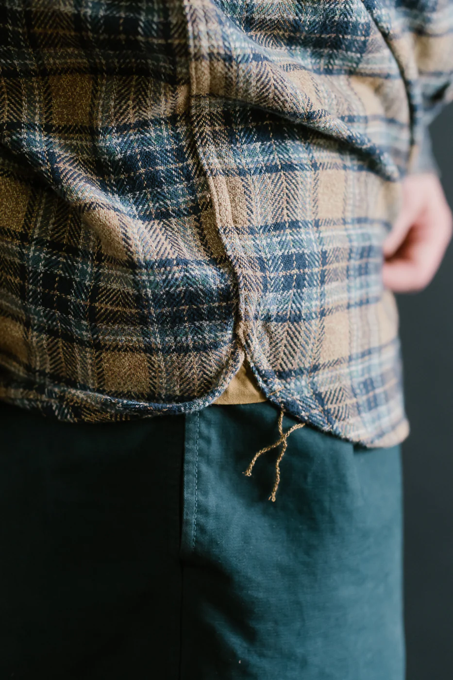 2229-BE - Woven Tweed Check Double Pocket Shirt - Beige - Image 21