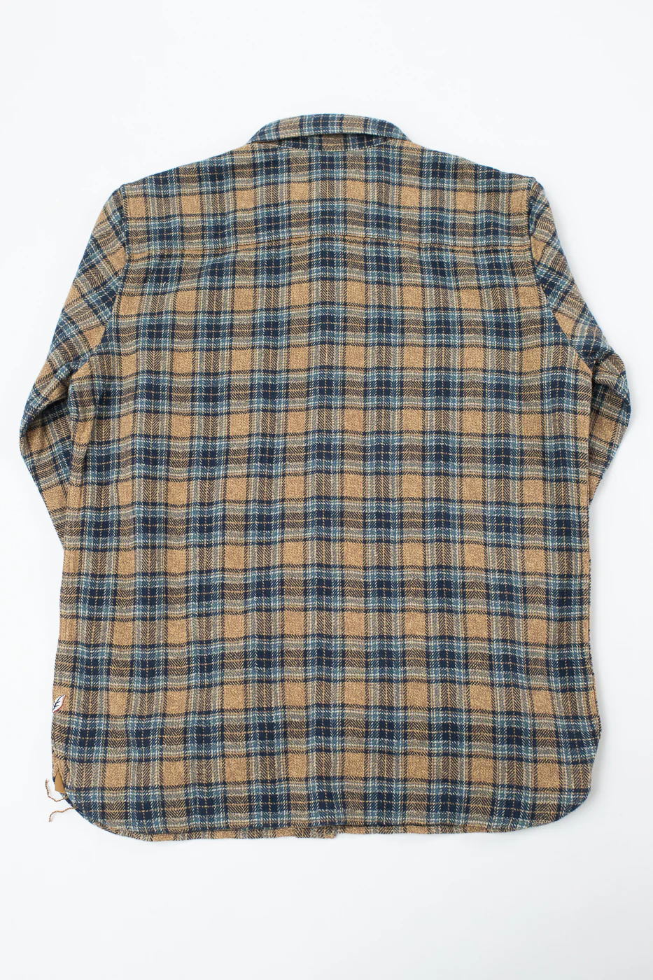 2229-BE - Woven Tweed Check Double Pocket Shirt - Beige - Image 6