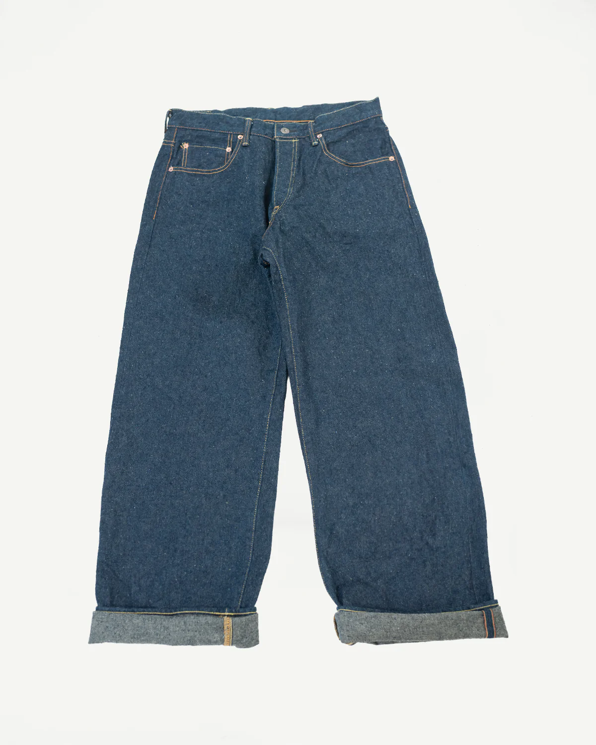 222CCD-GOLV - 15oz "Concrete Denim Grey Olive" Selvedge Denim - Super Wide Straight