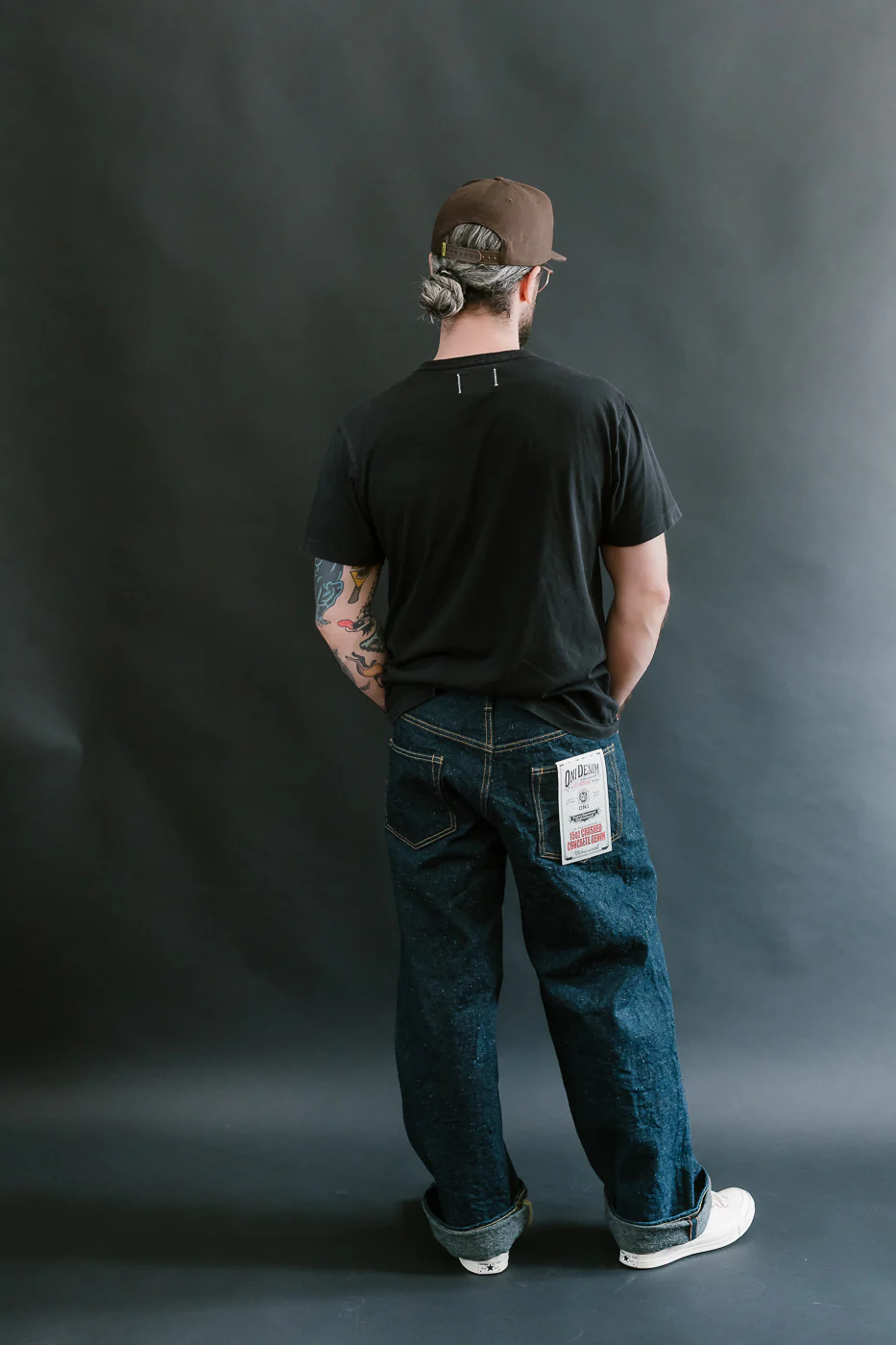 222CCD-GOLV - 15oz "Concrete Denim Grey Olive" Selvedge Denim - Super Wide Straight - Image 10