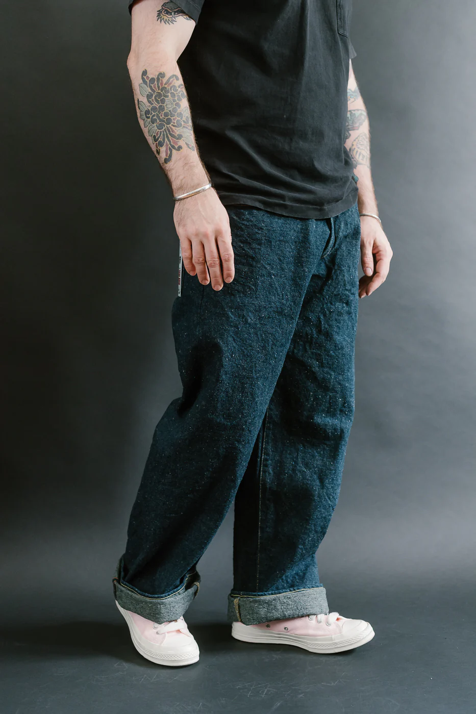 222CCD-GOLV - 15oz "Concrete Denim Grey Olive" Selvedge Denim - Super Wide Straight - Image 12