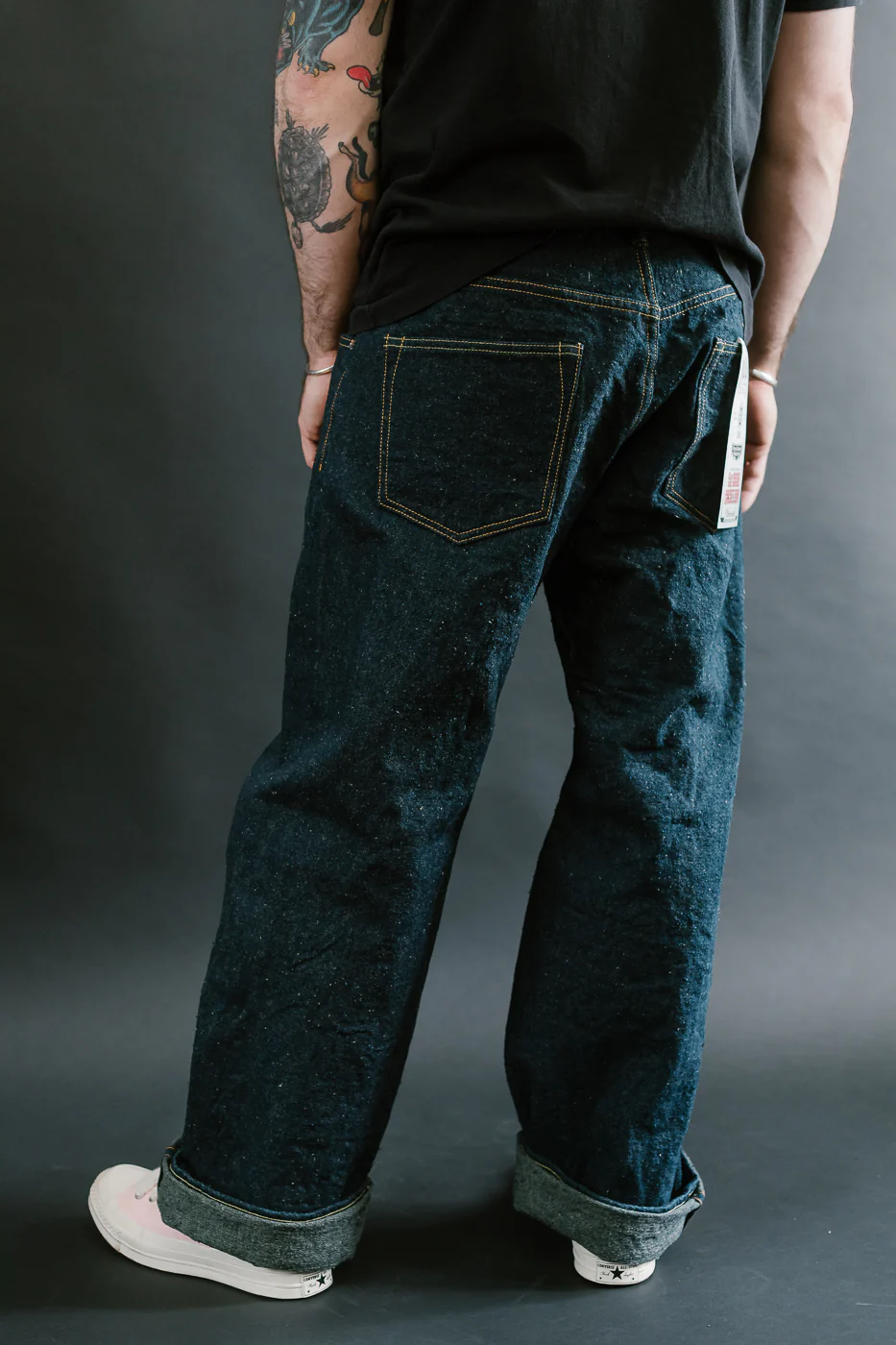 222CCD-GOLV - 15oz "Concrete Denim Grey Olive" Selvedge Denim - Super Wide Straight - Image 14